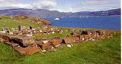 De uitgestorven kolonie op Groenland.